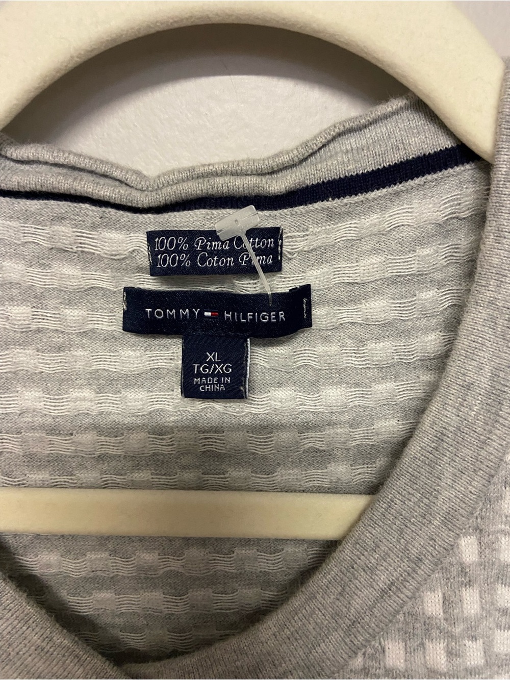 Tommy Hilfiger Light Gray Check Knit Cardigan - Picture 3 of 3
